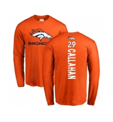 Football Denver Broncos #29 Bryce Callahan Orange Backer Long Sleeve T-Shirt