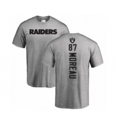 Football Oakland Raiders #87 Foster Moreau Ash Backer T-Shirt