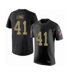 Men's Los Angeles Rams #41 David Long Black Camo Salute to Service T-Shirt