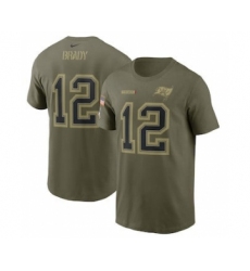 Men's Tampa Bay Buccaneers Tom Brady Football Camo 2021 Salute To Service Name & Number T-Shirt