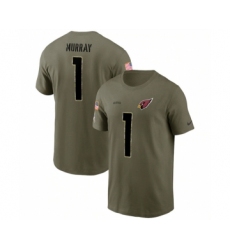Men's Arizona Cardinals #1 Kyler Murray 2022 Olive Salute to Service T-Shirt