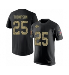 Football Men's Kansas City Chiefs #25 Darwin Thompson Black Camo Salute to Service T-Shirt
