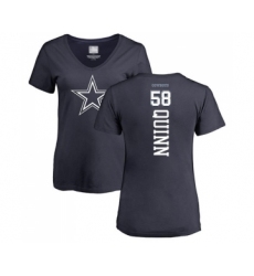 Football Women's Dallas Cowboys #58 Robert Quinn Navy Blue Backer T-Shirt