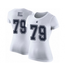 Football Women's Dallas Cowboys #79 Trysten Hill White Rush Pride Name & Number T-Shirt