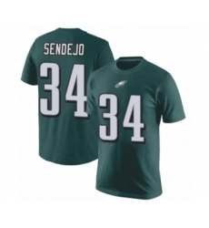 Philadelphia Eagles #34 Andrew Sendejo Green Rush Pride Name & Number T-Shirt