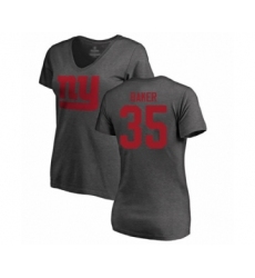 Football Women's New York Giants #35 Deandre Baker Ash One Color T-Shirt