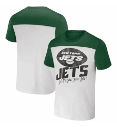 Men's New York Jets Cream Green X Darius Rucker Collection Colorblocked T Shirt