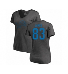 Football Women's Detroit Lions #83 Jesse James Ash One Color T-Shirt