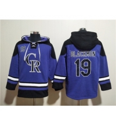 Men's Colorado Rockies #19 Charlie Blackmon Purple Ageless Must-Have Lace-Up Pullover Hoodie