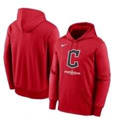 Men's Cleveland Guardians Red 2024 Postseason Collection Therma Pullover Hoodie