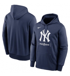 Men's New York Yankees Navy 2024 Postseason Collection Therma Pullover Hoodie