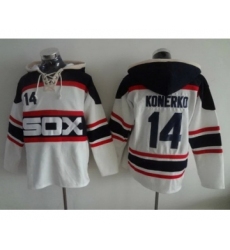 Men's Chicago White Sox #14 Paul Konerko White Pullover Hoodie