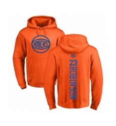 Basketball New York Knicks #23 Mitchell Robinson Orange One Color Backer Pullover Hoodie