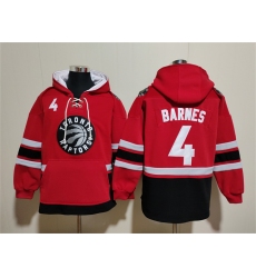 Men's Toronto Raptors #4 Scottie Barnes Red Black Lace-Up Pullover Hoodie