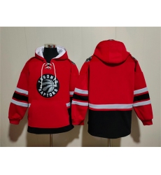 Men's Toronto Raptors Blank Red Black Lace-Up Pullover Hoodie