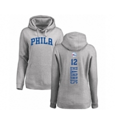Basketball Women's Philadelphia 76ers #12 Tobias Harris Ash Backer Pullover Hoodie