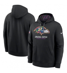 Men's Baltimore Ravens Black 2024 Crucial Catch Club Pullover Hoodie