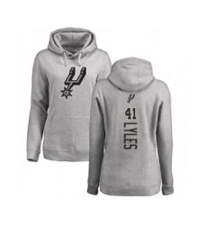 Basketball Women's San Antonio Spurs #41 Trey Lyles Ash Backer Pullover Hoodie