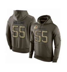 Football Men's Washington Redskins #55 Cole Holcomb Green Salute To Service Pullover Hoodie