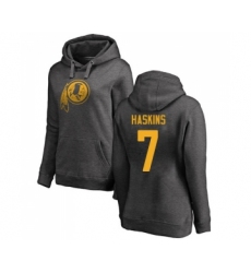 Football Women's Washington Redskins #7 Dwayne Haskins Ash One Color Pullover Hoodie