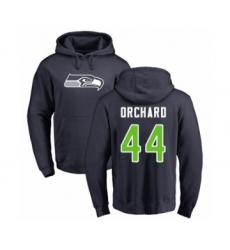 Football Seattle Seahawks #44 Nate Orchard Navy Blue Name & Number Logo Pullover Hoodie