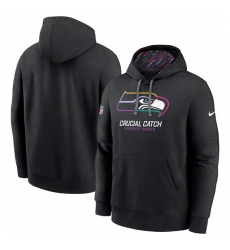 Men's Seattle Seahawks Black 2024 Crucial Catch Club Pullover Hoodie