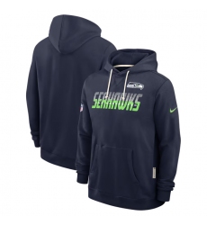 Men's Seattle Seahawks College Navy Sideline Standard Issue Top Prospect Dri-FIT Hoodie