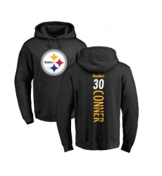 Football Pittsburgh Steelers #30 James Conner Black Backer Pullover Hoodie