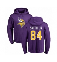 Football Minnesota Vikings #84 Irv Smith Jr. Purple Name & Number Logo Pullover Hoodie