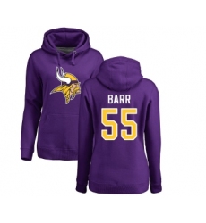 Football Women's Minnesota Vikings #55 Anthony Barr Purple Name & Number Logo Pullover Hoodie