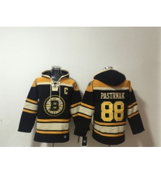 Men's Boston Bruins #88 David Pastrnak Black Ageless Must-Have Lace-Up Pullover Hoodie