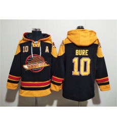 Men's Vancouver Canucks #10 Pavel Bure Black Ageless Must-Have Lace-Up Pullover Hoodie