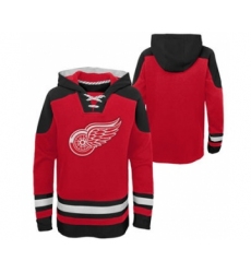 Men's Detroit Red Wings Blank Red Ageless Must-Have Lace-Up Pullover Hockey Hoodie