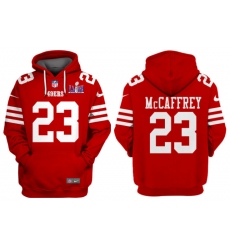 Men's San Francisco 49ers #23 Christian McCaffrey Red Super Bowl LVIII Alternate Pullover Hoodie