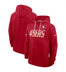 Men's San Francisco 49ers Scarlet Sideline Standard Issue Top Prospect Dri-FIT Hoodie