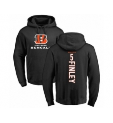 Football Cincinnati Bengals #5 Ryan Finley Black Backer Pullover Hoodie