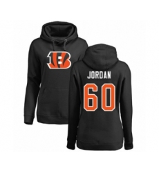 Football Women's Cincinnati Bengals #60 Michael Jordan Black Name & Number Logo Pullover Hoodie
