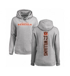Football Women's Cincinnati Bengals #73 Jonah Williams Ash Backer Pullover Hoodie