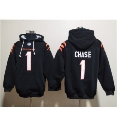 Men's Cincinnati Bengals #1 Ja'Marr Chase Black Pullover Hoodie