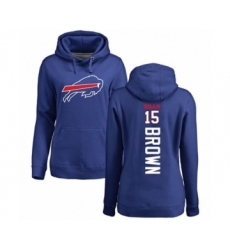 Football Women's Buffalo Bills #15 John Brown Royal Blue Backer Pullover Hoodie