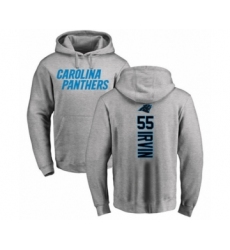 Football Carolina Panthers #55 Bruce Irvin Ash Backer Pullover Hoodie