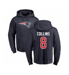 Football New England Patriots #8 Jamie Collins Navy Blue Name & Number Logo Pullover Hoodie