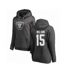 Football Women's Oakland Raiders #15 J. Nelson Ash One Color Pullover Hoodie
