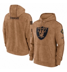 Men's Las Vegas Raiders Nike Brown 2023 Salute To Service Club Pullover Hoodie