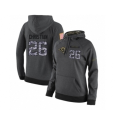 Football Women's Los Angeles Rams #26 Marqui Christian Stitched Black Anthracite Salute to Service Player Performance Hoodie