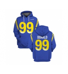 Men's Los Angeles Rams #99 Aaron Donald 2021 Royal Pullover Football Hoodie