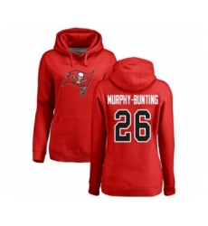 Football Women's Tampa Bay Buccaneers #26 Sean Murphy-Bunting Red Name & Number Logo Pullover Hoodie