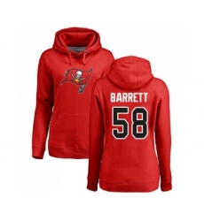 Football Women's Tampa Bay Buccaneers #58 Shaquil Barrett Red Name & Number Logo Pullover Hoodie