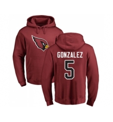 Football Arizona Cardinals #5 Zane Gonzalez Maroon Name & Number Logo Pullover Hoodie