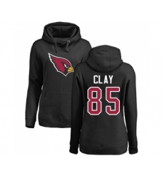 Football Women's Arizona Cardinals #85 Charles Clay Black Name & Number Logo Pullover Hoodie